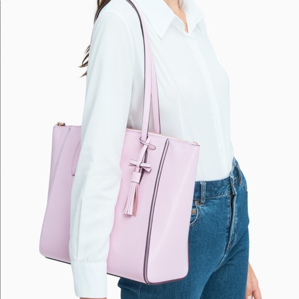 KATE SPADE KALI Quartz Pink Lg Tote Smooth… - Picture 1 of 4